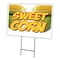 Signmission Sweet Corn Yard Sign & Stake outdoor plastic coroplast window, C-1824 Sweet Corn C-1824 Sweet Corn - alternate 1